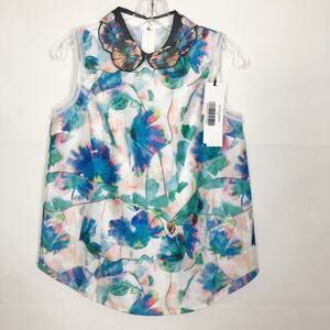 NWT Peacebird Floral Sleeveless Top Size Small